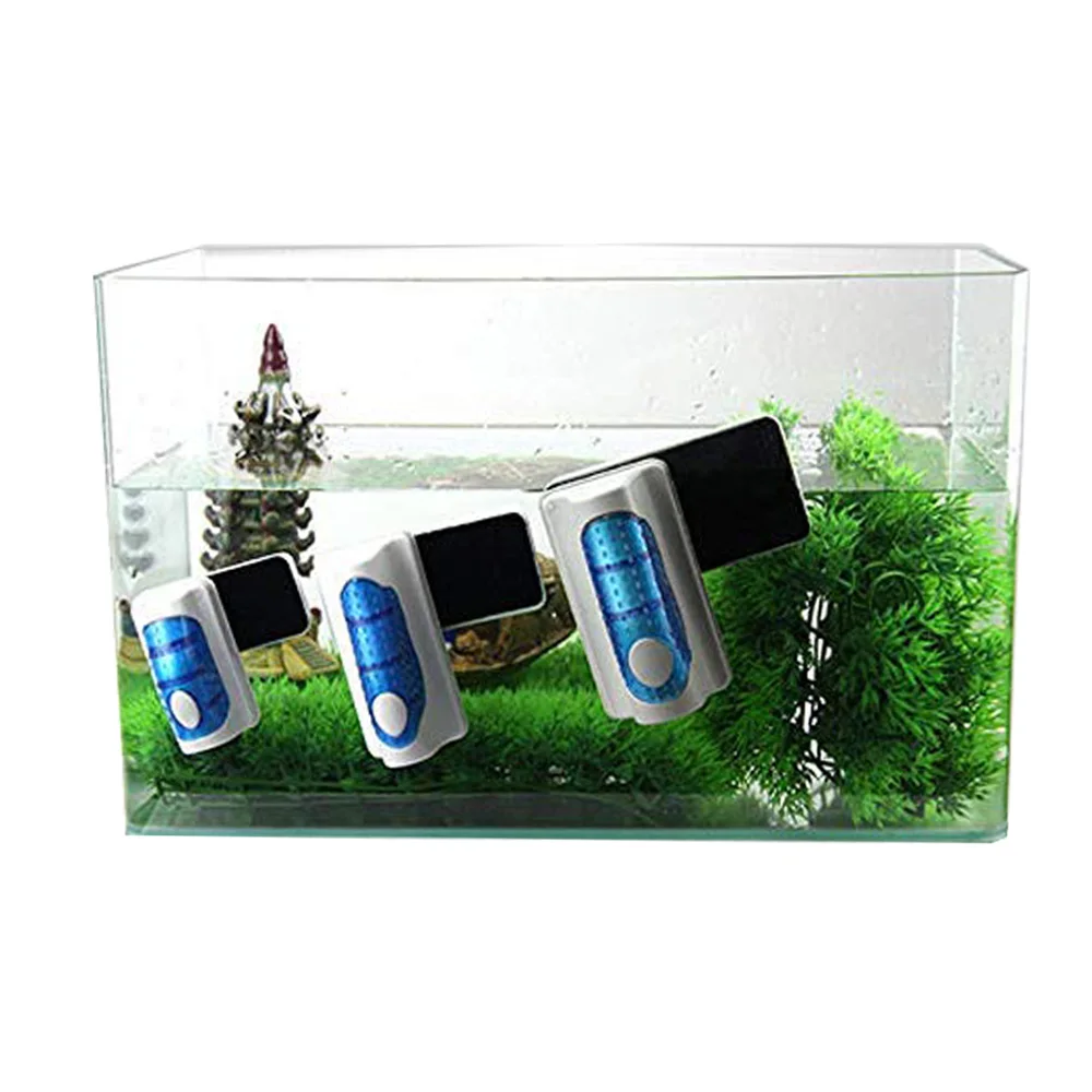 New Magnetic Aquarium Fish Tank Brushes Floating Clean Glass Suspension Scraper Magnetic Cleaner Brush Plastic Sponge Tools