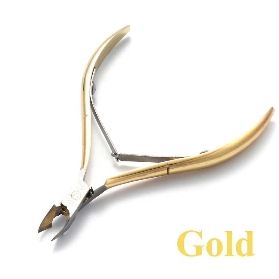 Профессиональный щипчик для кутикулы ногтей золотистый Серебристый Пинцет