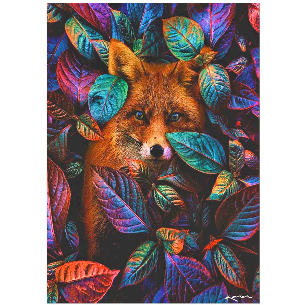 

Full round 5D DIY diamond painting animal fox leaf diamond embroidery kit mosaic landscape home decoration