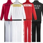 Куртка для косплея Haikyuu, аниме-волейбол, спортивная одежда, Karasuno Nekoma Aoba Johsai Fukurodani Inarizaki, униформа для средней школы, костюм