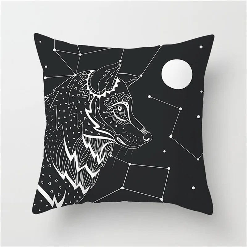 Fuwatacchi чехол для подушки с изображением животных Лошадь волк белка Зебра тигровая