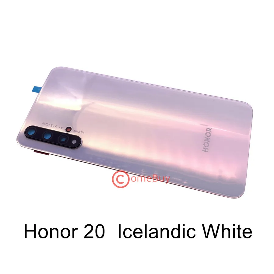 Для huawei Honor 20 Pro Задняя стеклянная крышка батареи задняя дверь Корпус чехол Honor 20 Задняя стеклянная панель Крышка+ объектив камеры+ клей