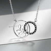 fashion simple exquisite zircon circle pendant necklace elegant womens necklace short clavicle chain valentines day gift