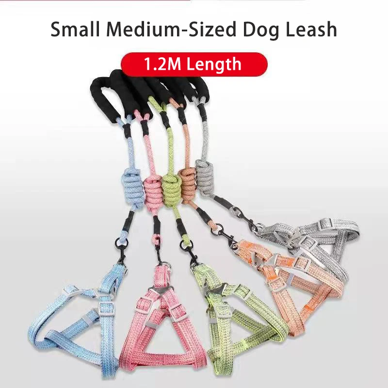 

Small MediumSized Dog Harnesses Leash Safety Adjustable Vest Collar Puppy Outdoor Walking Chihuahua Terier Schnauzer Pet Product