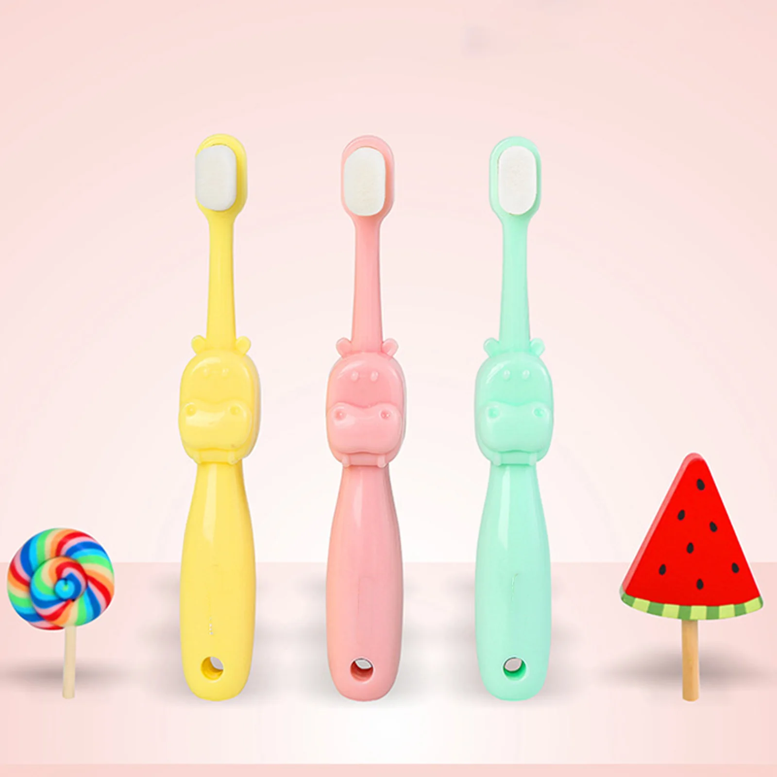 

Children Kids Micro-Nano Sensitive Toothbrush Extra Super Soft 10000 Bristles Cartoon Hippo Cleaning Oral Care Tool