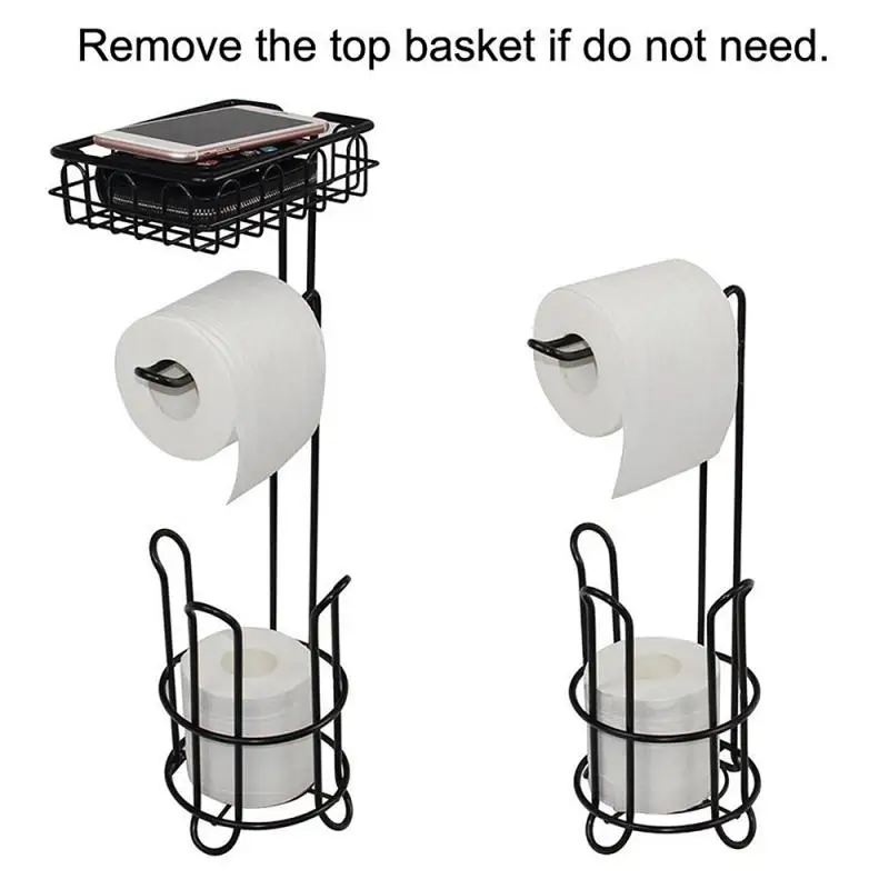 

Floor Standing Metal Paper Roll Towel Holder Stand Organizer Toilet Paper Rack Vertical Storage Basket Iron Bathroom HardwareHWC