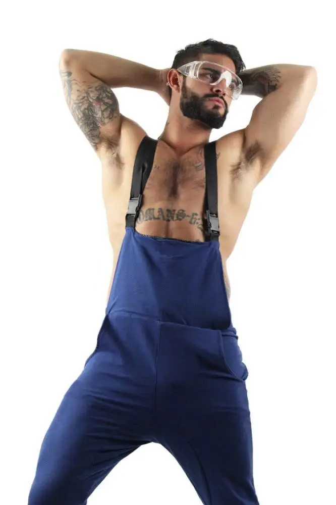 2019 мужской модный комбинезон широкие брюки плотный свободные карманы