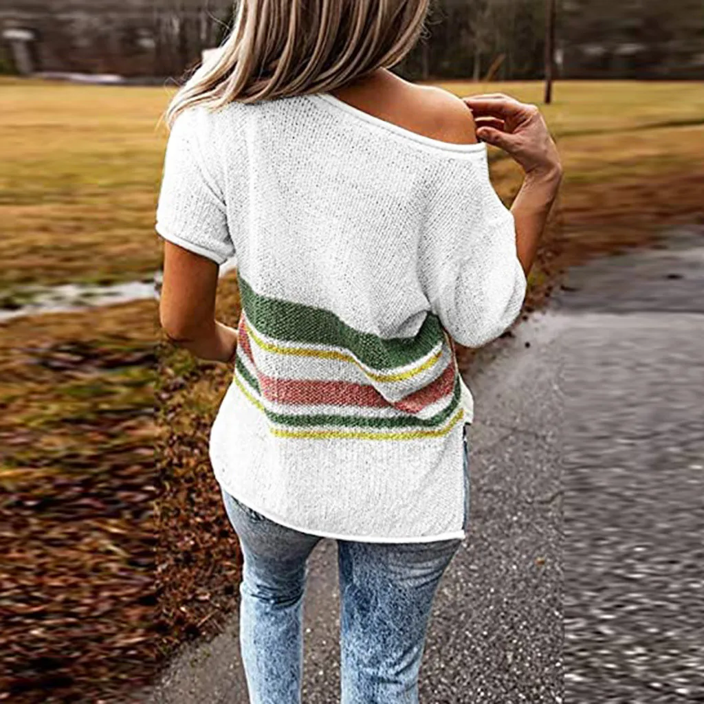 Женский свитер с открытыми плечами Женская Осенняя спортивная куртка пуловер