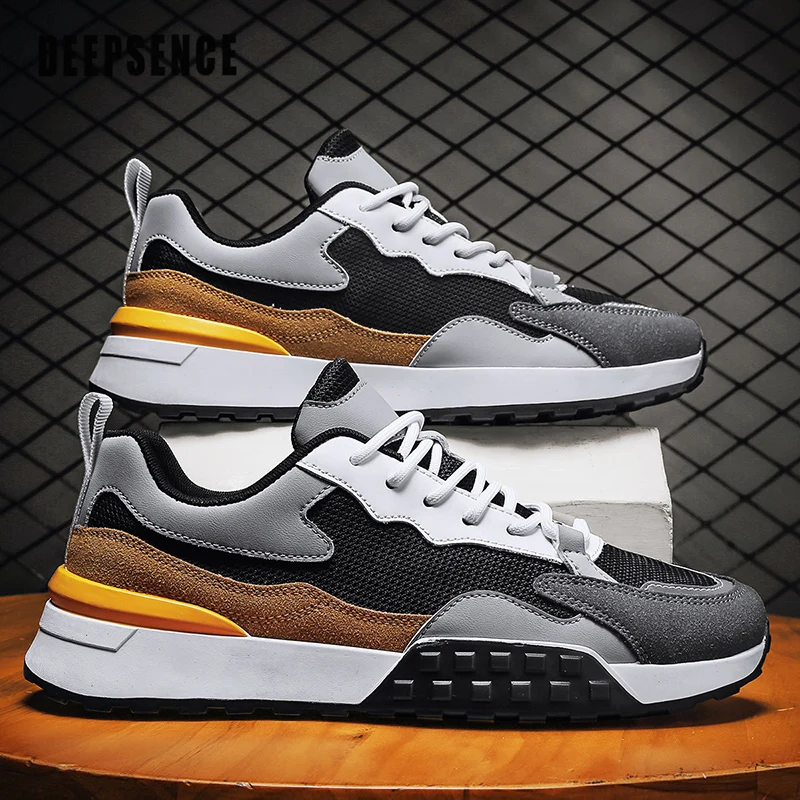 

DEEPSENCE 2021 New Men's Platform Sneakers Breathable Fashion Walking Shoes Men's Fitness Travel Comfortable Casual Shoes