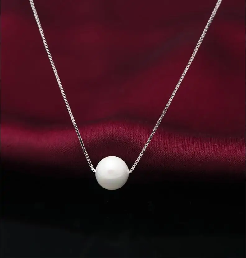 

100% Real 925 Sterling Silver Pendants Necklaces Chain with Shell Pearl