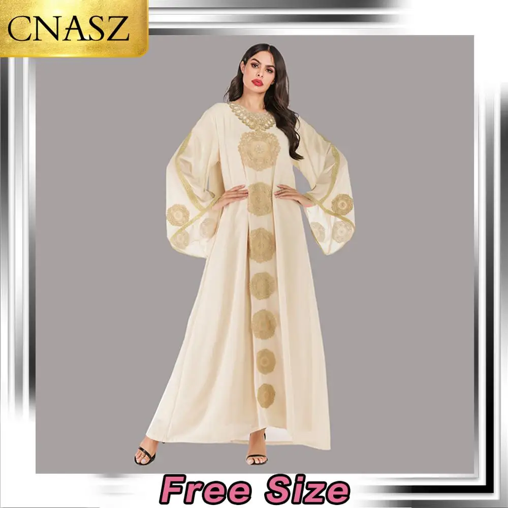 Мусульманское Макси платье абайя кафтан Марокканское Катарское Оман с вышивкой