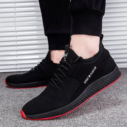 Мужские кроссовки из дышащей ткани теплые на шнурках для прогулок осень и зиму |