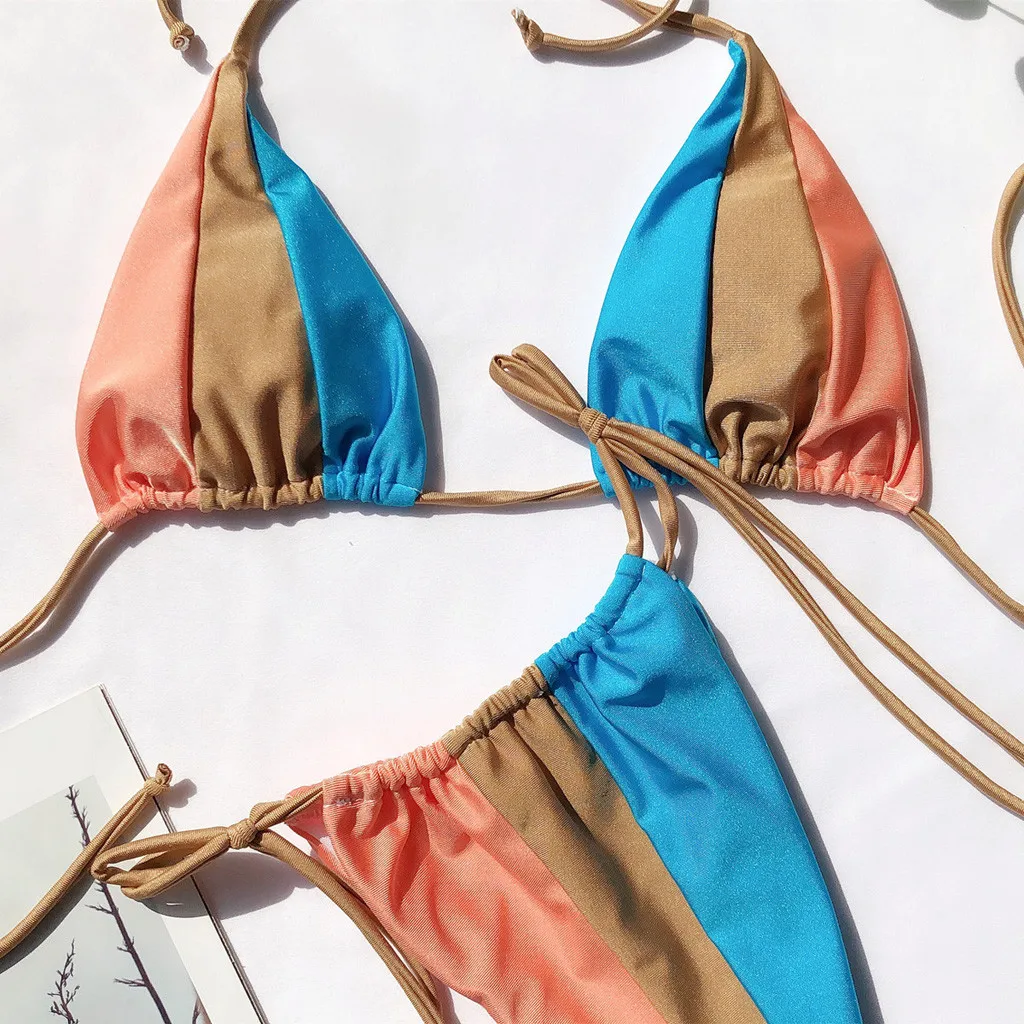 SAGACE Sexy High Waist Bikinis 2020 Mujer Leopard Bikini Bandage Thong Mini Swimsuit Female Fashion Beach Micro Swimwear | Женская