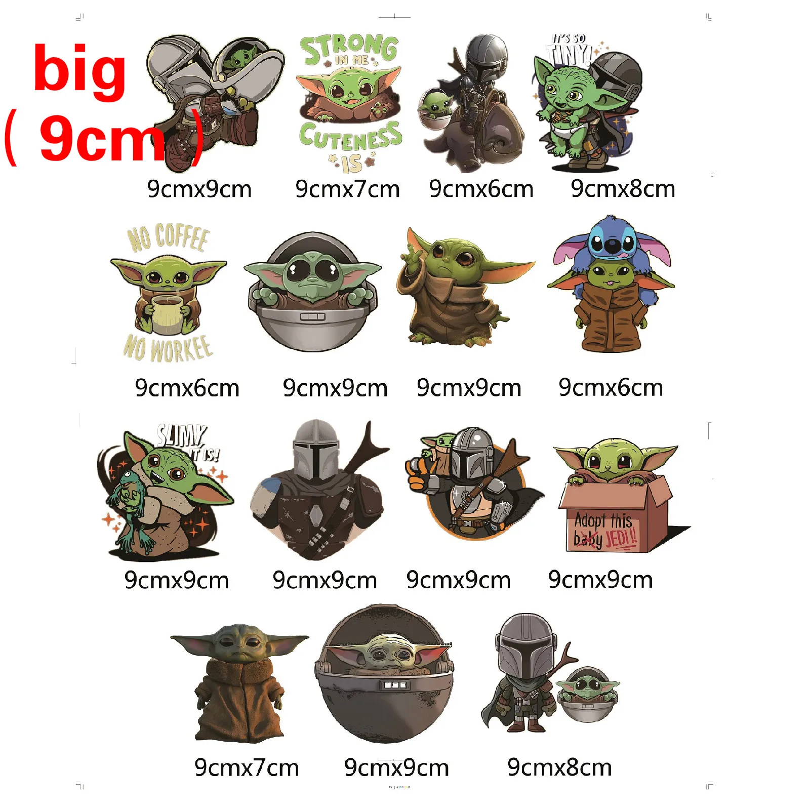Большая наклейка Baby Yoda Mandalorian Водонепроницаемый скейтборд чемодан мотоцикл