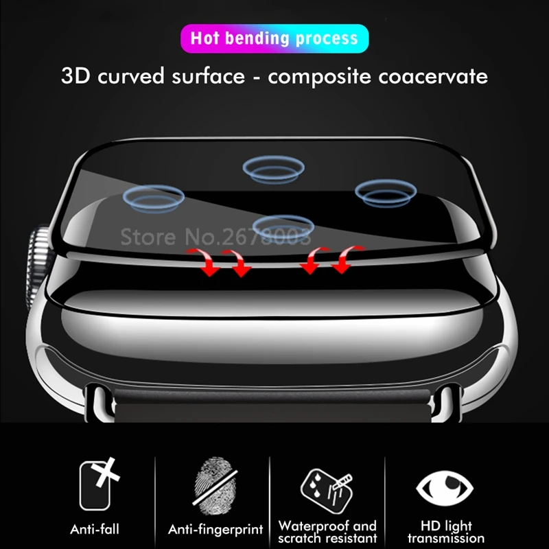 Защитное стекло закаленное 3D для Apple Watch Series 5 40 44 мм | Мобильные телефоны и