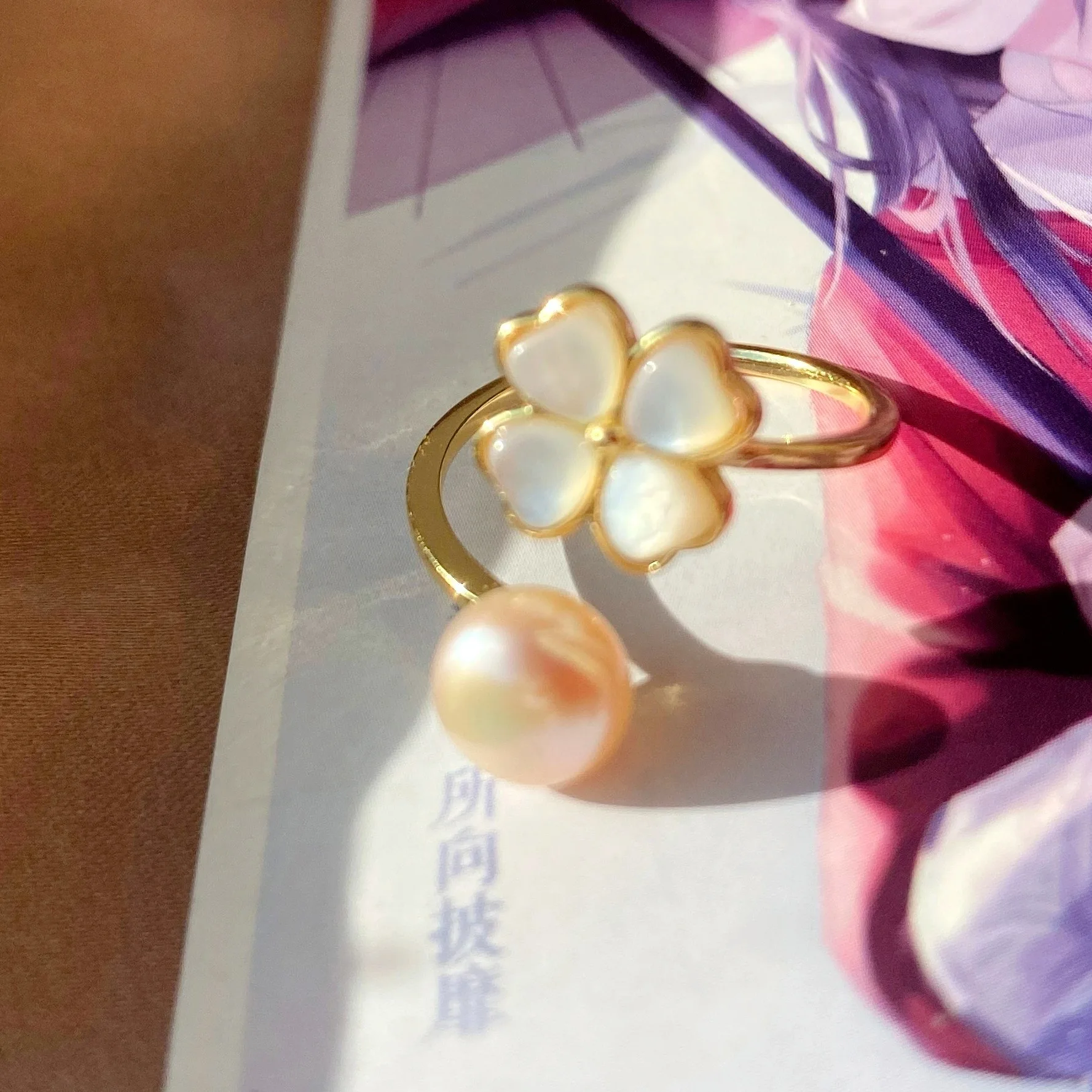 

Anime Tian Guan Ci Fu Hua Cheng Xie Lian Flower Pearl Finger Ring Jewelry Accessories Cosplay Fashion Rings Gift