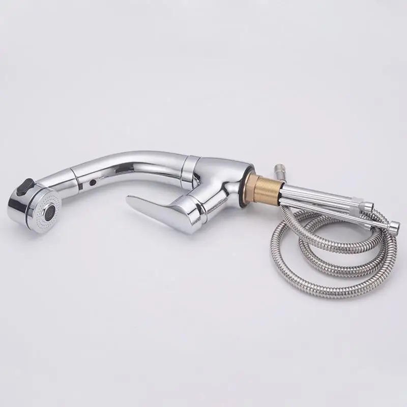 Выдвижной Смеситель для ванной комнаты матовый черный смеситель хромированный