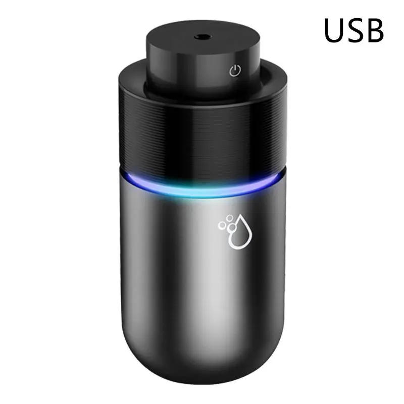 black Портативный мини USB Автомобильный увлажнитель воздуха Арома диффузор эфирное масло ароматерапия светодиодные лампы для дома и офиса - Цвет: black