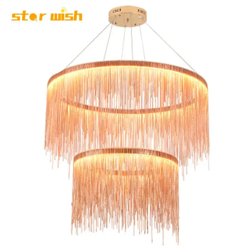 Современные подвесные светильники с кисточками Золотое и серебряное круглое