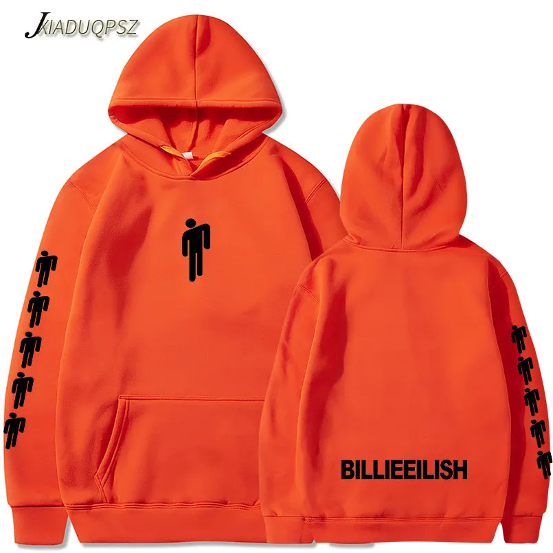 Новое поступление года; толстовка Billie Eilish с принтом для мальчиков и девочек; свитер Harajuku; повседневные толстовки; Лидер продаж; толстовки Kpop; 3XL - Цвет: WM23 Orange