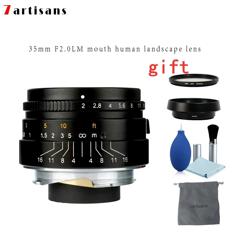 7artisans 35 мм F2 Полнокадровый объектив с ручной фокусировкой Большая диафрагма M