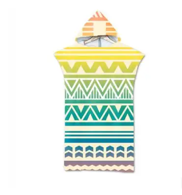 

Adult Diving Suit Changing Robes Poncho Hood Geometric Pattern Microfiber Quick Drying Hooded Beach Towel Absorbent Bath Towels