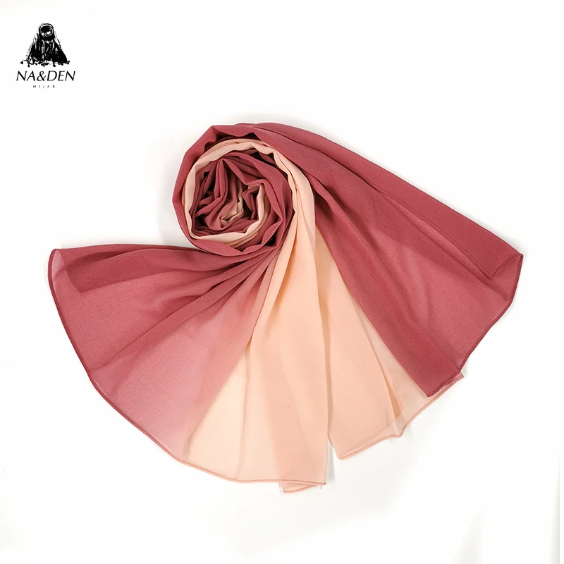 

1PC Gradient New Arrival Smooth Chiffon Color Satin Scarf Shawl Plain Solider Colors Hijab muslim scarves scarf 15 colors