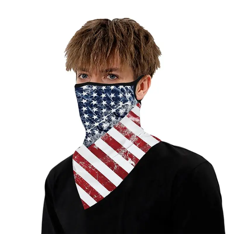 

Stars and Stripes Triangular Scarf Sports Sun-proof Face Mask Neck Protector for Outdoor Riding (Black and Grey)