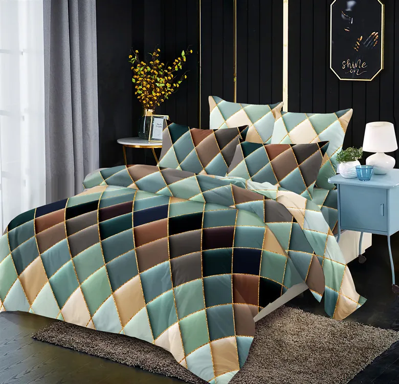 

3 Piece Duvet Cover Set for Comforter Twin Full Queen King Size 1 Pair Pillowcase K3