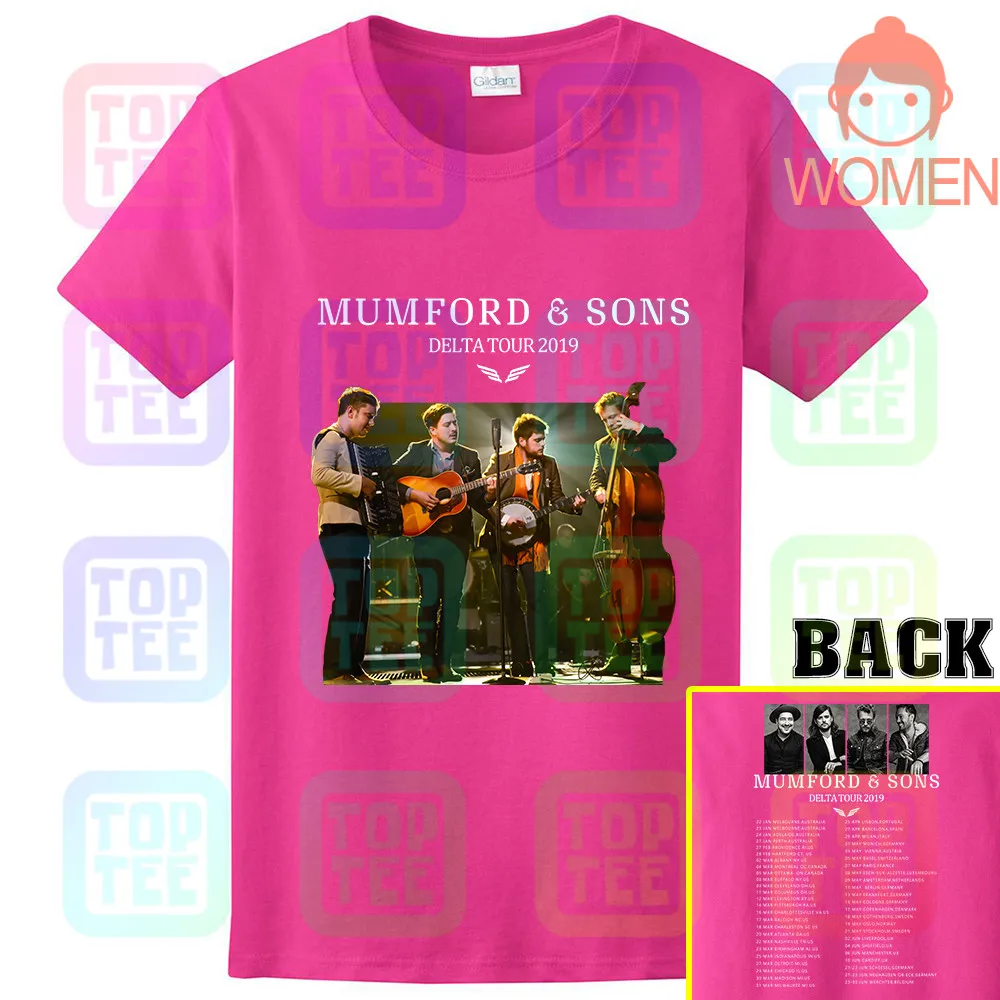Women Rose Новинка; Лидер продаж; 8849-MUMFORD& SONS Delta Tour ; футболка; размеры S-3XL - Цвет: Women Rose