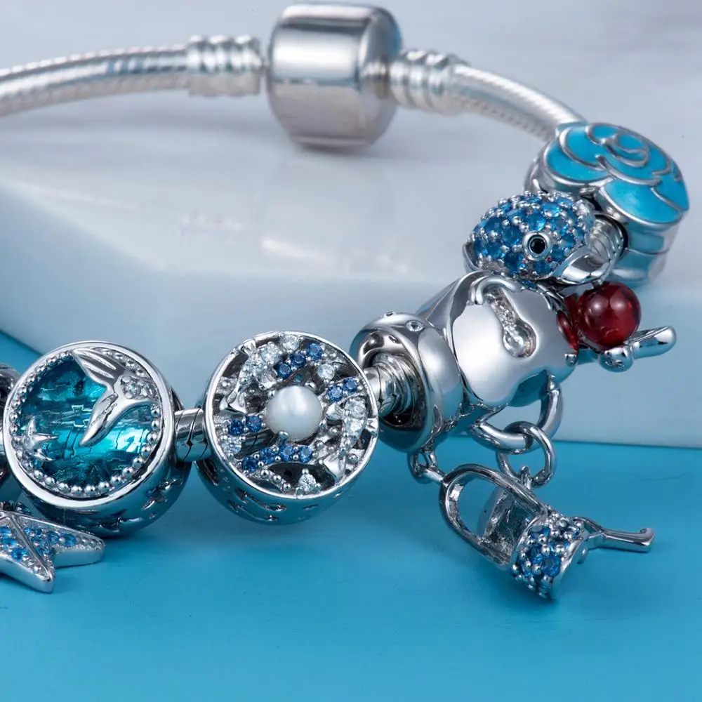 Подвеска для браслета DDBJ030 с тропическими рыбками и растениями | Украшения