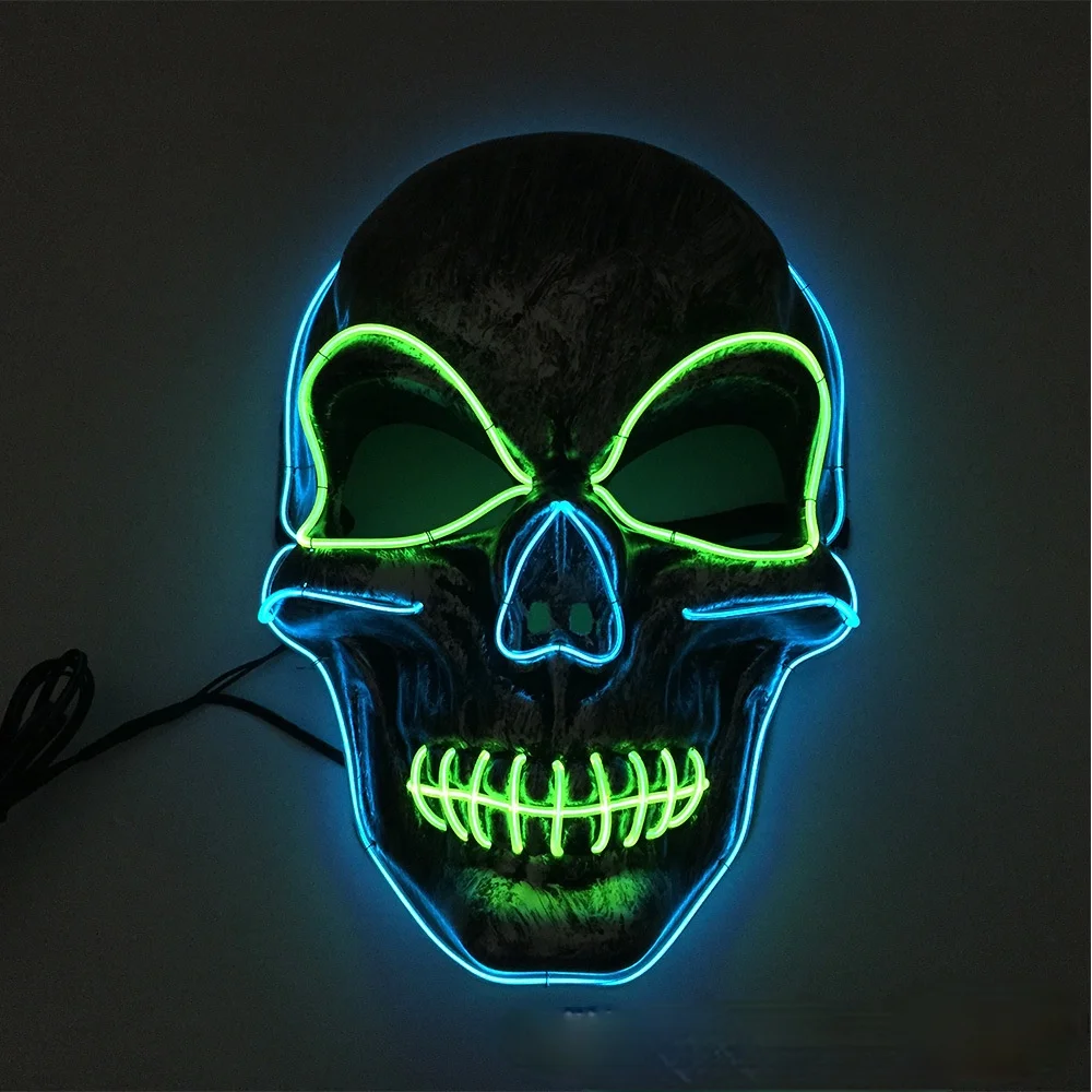 

Halloween LED glowing mask Carnival party party skull horror glowing props