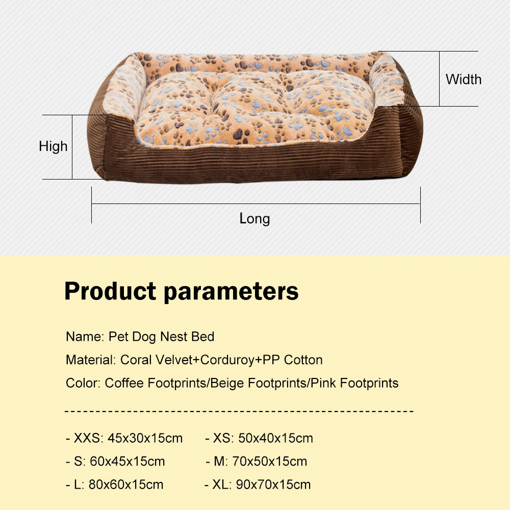 Домашний диван-кровать для собак мягкая флисовая теплая кровать кошек зимний