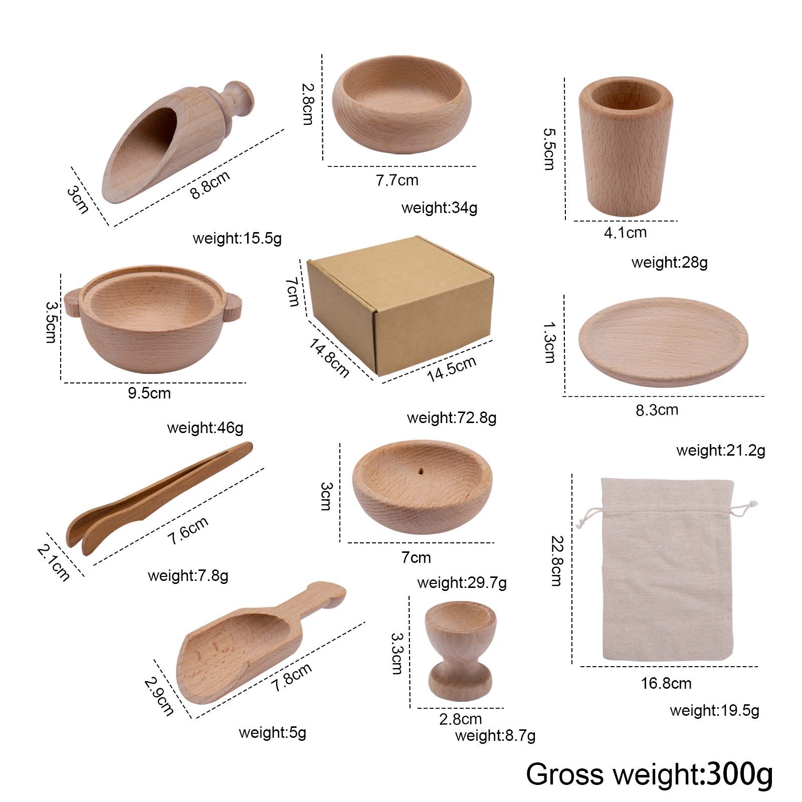 

Baby Beech Wooden Rice Toy Set Educational Montessori Toy Photography Supplies Birth for Kids Gift