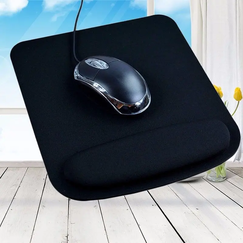 1 шт. удобный квадратный коврик для мыши на запястье оптический однотонный синий