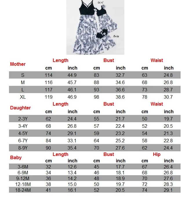 

Tank Leaf Mother Daughter Dresses Family Macthing Outfits Mom Baby Mommy and Me Clothes High Waist Women Girls & Toddlers Dress
