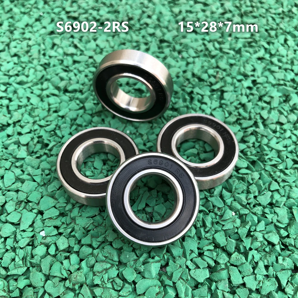 20 шт./лот ABEC 5 S6902 2RS S6902RS Нержавеющая сталь подшипник 15x28x7 мм шариковый с глубоким