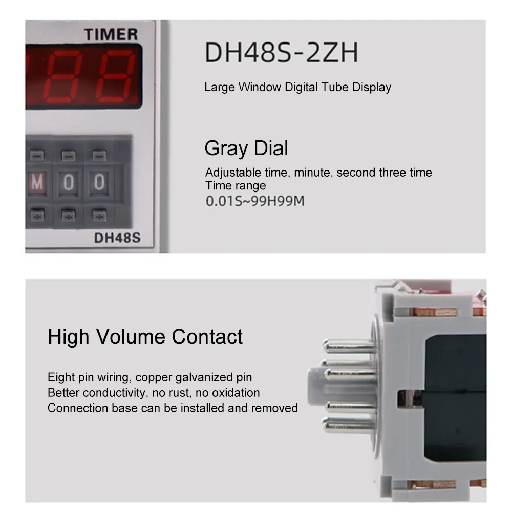 Реле времени с цифровым дисплеем со светодиодной подсветкой 12 в пост. Тока/24 Тока