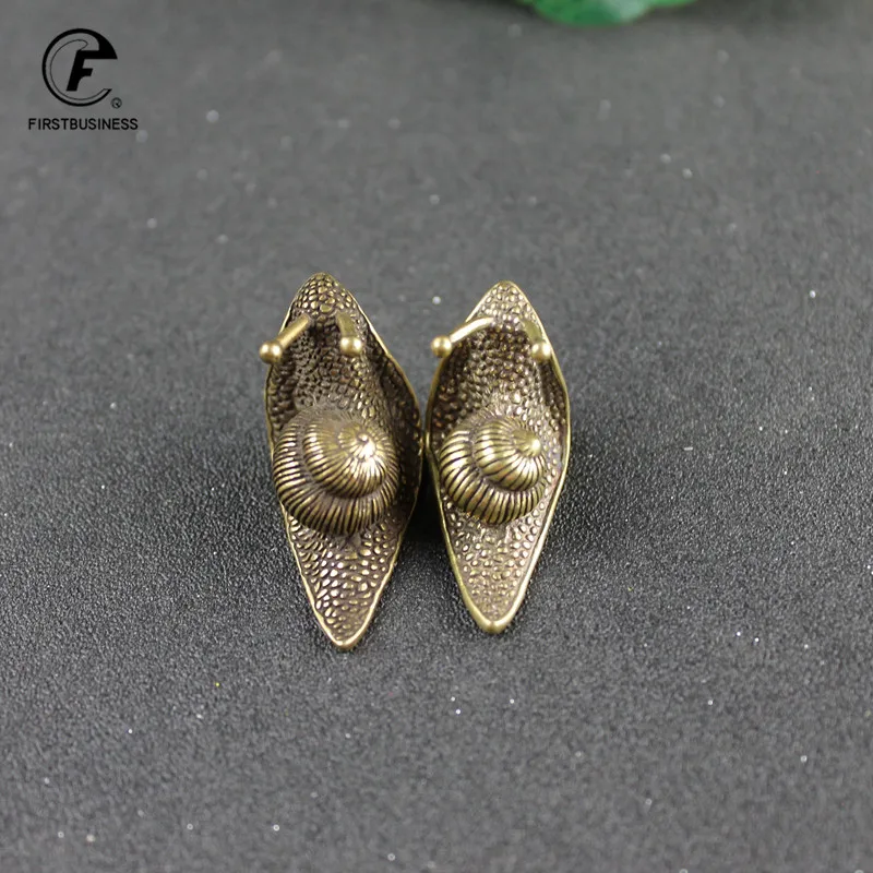 Статуя из чистой меди в ретро стиле миниатюрный настольный декор с улиткой