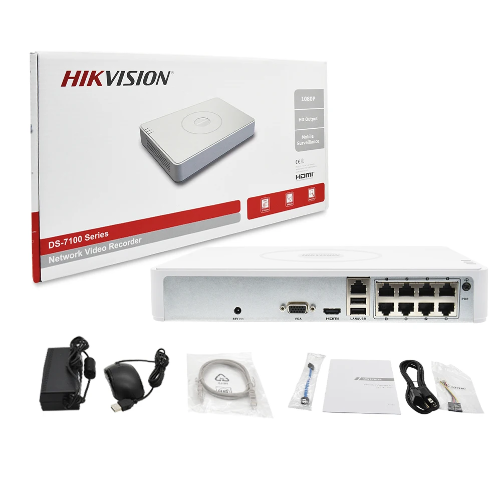 Hikvision NVR DS-7104NI-Q1/4P DS-7108NI-Q1/8P 4CH 8CH 4MP запись для PoE IP-Камеры CCTV сетевой