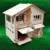Домик из березовой фанеры с гаражом для машины домик для кукол 41х21х34 см подарок для мальчиков - изображение