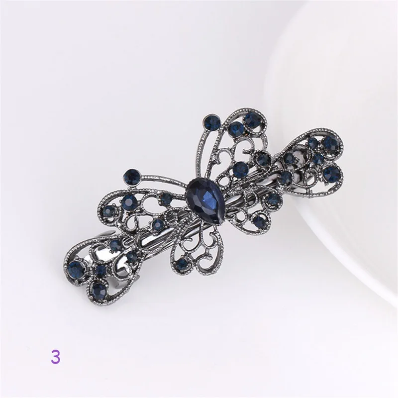 

Womens Hair Barrette Clip Hair slide Grips Vintage Crystal Barrette French Clips