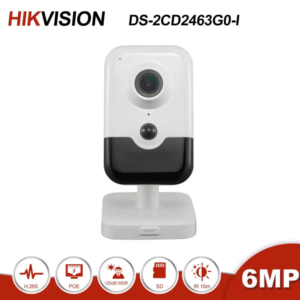 Hikvision DS 2CD2463G0 I 6 МП фиксированный куб Wi Fi (опционально) Сетевая камера POE Встроенный