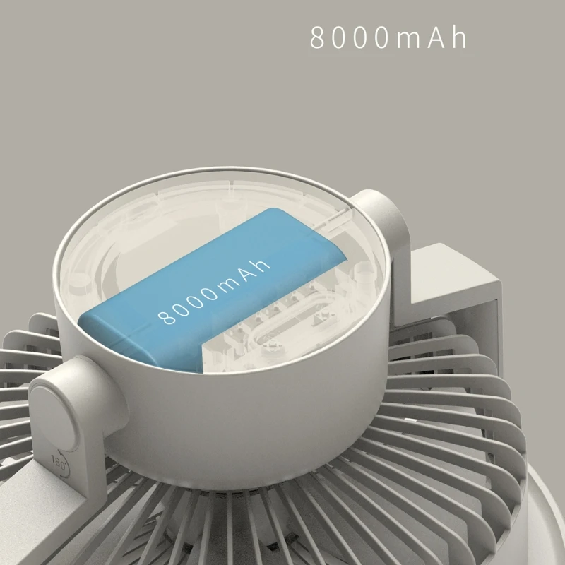 

Universal 8000mAh 3 Speed Table Fan With LED Lamp Camper Fan Tent Hanging Fan Powerbank for indoor outdoor use