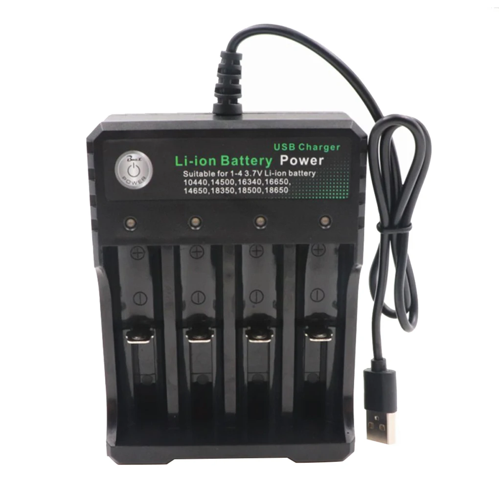 

Portable USB 18650 Battery Charger Black 4 Slots AC 110V 220V Dual For 18650 Charging 3.7V Rechargeable Lithium Battery