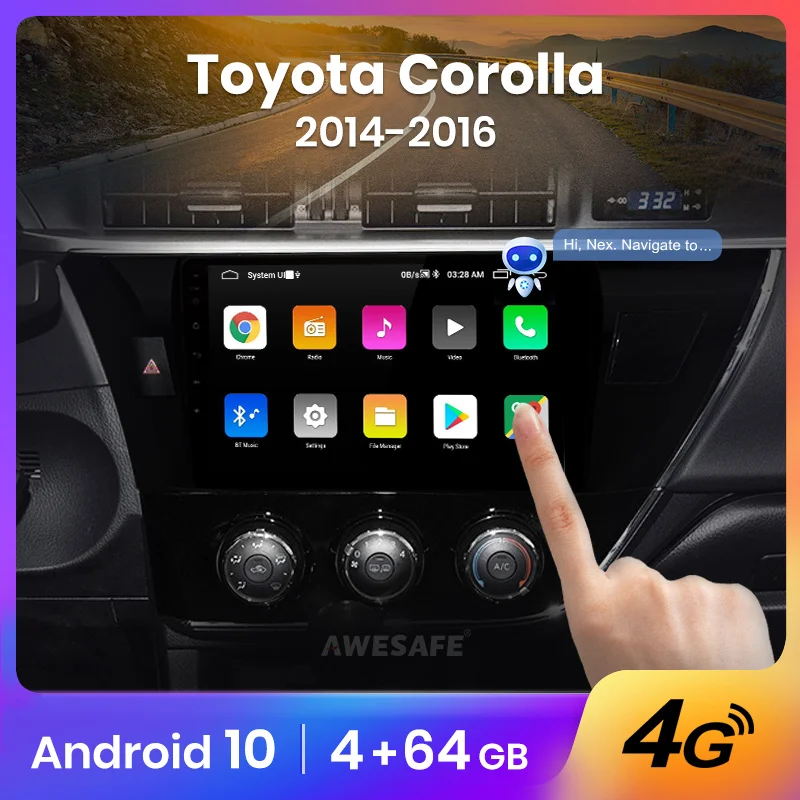 Автомагнитола AWESAFE PX9 для Toyota Corolla E180 мультимедийный видеоплеер на Android 2014 2 Гб ОЗУ