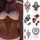 Водостойкая временная тату-наклейка, розовое сердце, флэш-тату, бабочка, кружево, цветок, боди-арт, переводка на руку, искусственная татуировка для женщин