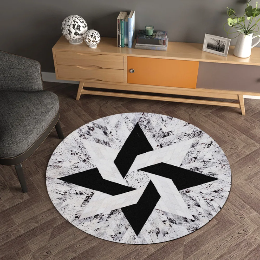 

Geometry Rug Round Carpet for Living Room Bedroom Rugs Anti-slip Area Carpet Rug Home Decor Removable Washable Kids Floor Mat