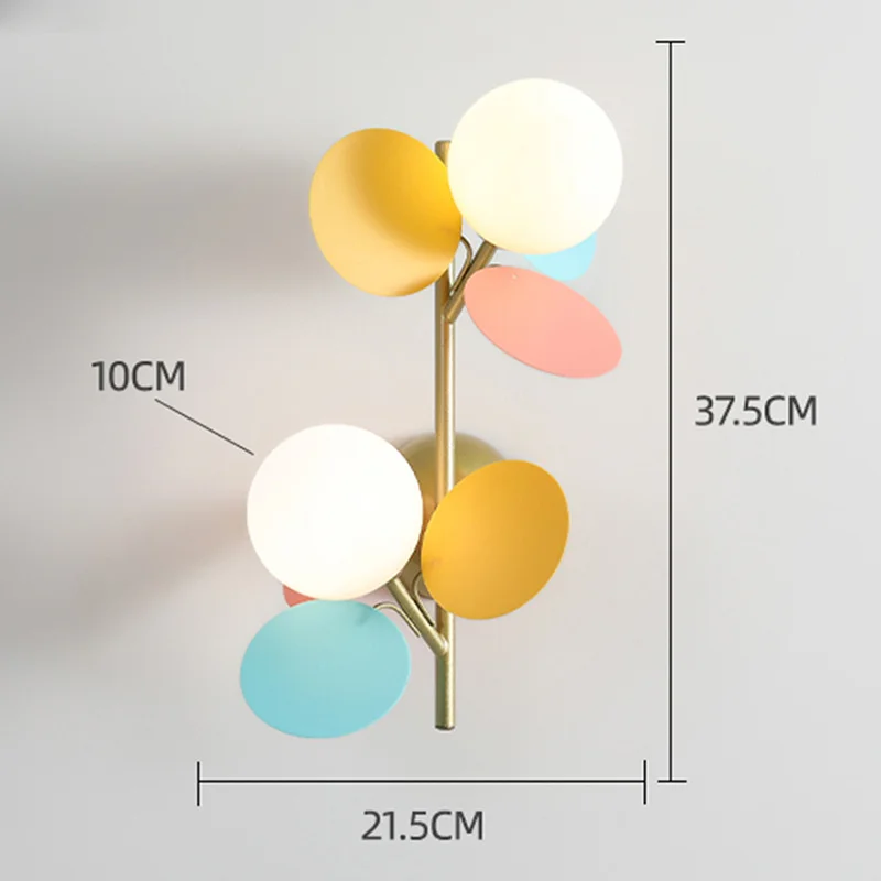 Ins Colorful Flower Branch Wall Lamp Led Nordic Sconce Wall Light Indoor Lighting Living Room Home Deco Bedroom Lamps Wall Light