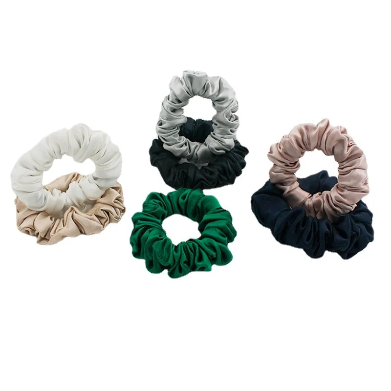 

7PCS Real Silk Scrunchies Hair Accessories Mulberry SilK Headwear Hair Rope Rings Silk Hairband